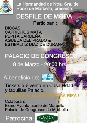 Foto: El proximo dia 8 de Marzo a las 20:00 hrs . en el Palacio de Congresos de Marbella, os esperamos a TODOS ! 
Todos los fondos recaudados en favor de DEBRA (Piel de Mariposa).