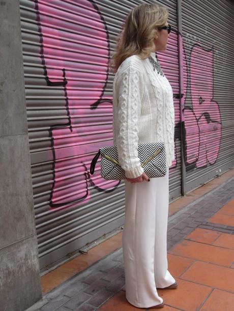 LOOK311-24.2.20148:30WHITE : JERSEY OVERSIZED + PALAZZO ....