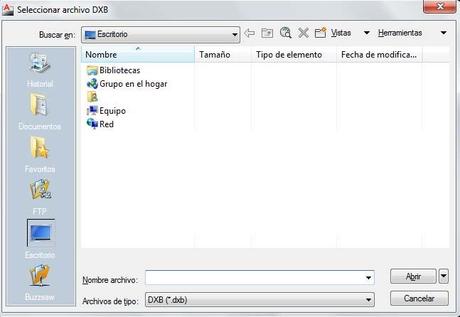 Abrir un archivo .dxb en Autocad