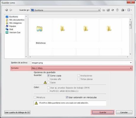 Crear y guardar fondo transparente en una imagen