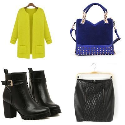 Mixing prints yellow coat