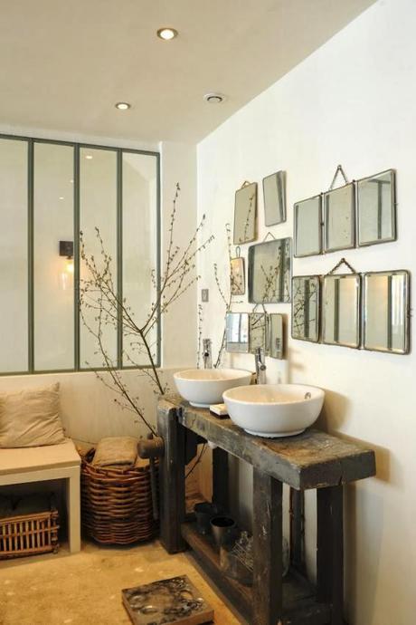 Decoración vintage con espejos de viaje