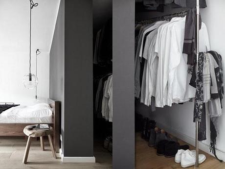 DECORACION MASCULINA EN GRIS, NEGRO Y MADERA