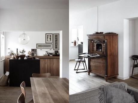 DECORACION MASCULINA EN GRIS, NEGRO Y MADERA