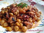 Salteado garbanzos pulpo gambones