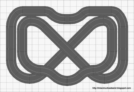Nº 1269. Pequeño circuito scalextric simétrico de 3 alturas.