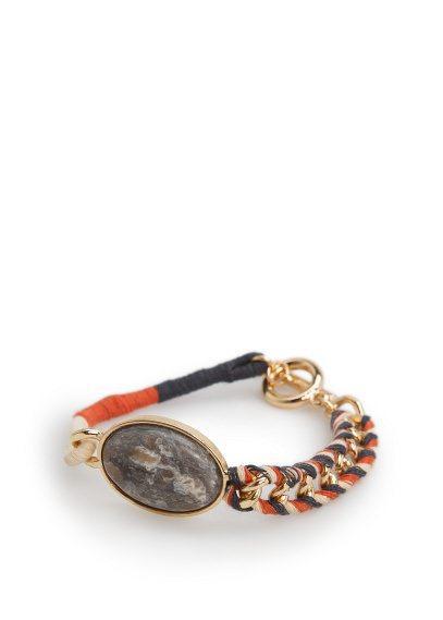 Pulsera combinada piedra central