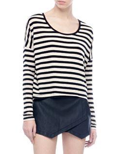 Camiseta crop oversize rayas