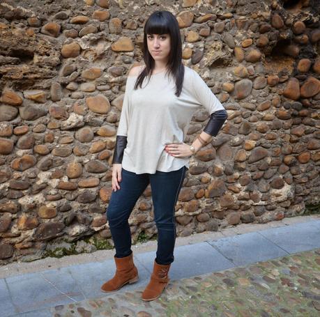 Beige polipiel T- shirt