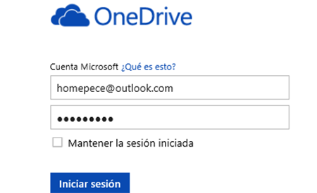 onedrive inicio sesion