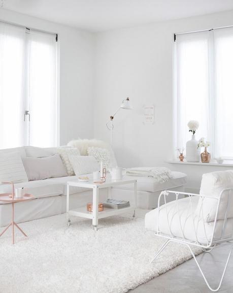 DECORACION EN BLANCO Y COBRE