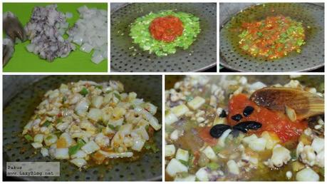 Arroz negro de sepia en paella. Receta