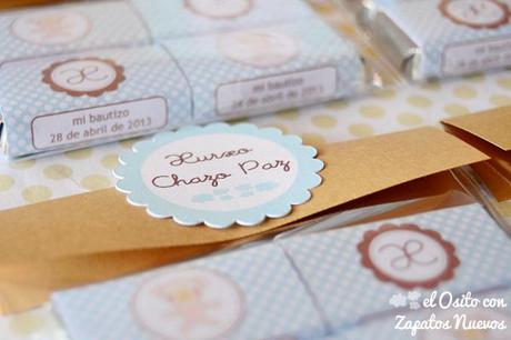 packaging personalizado bautizo chocolatinas etiquetas nubes blondas