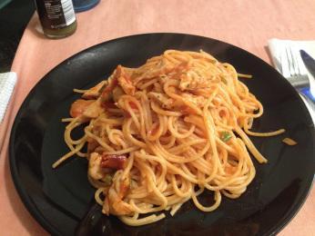 espaguetis con pollo