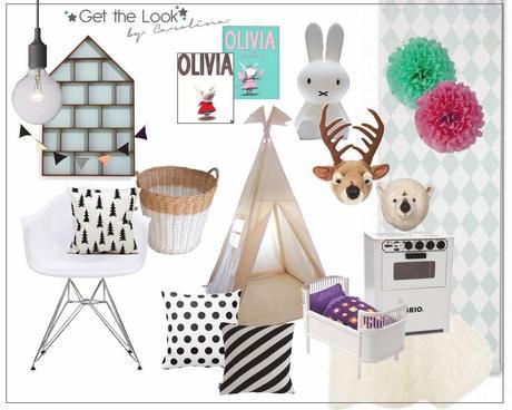 Un dormitorio infantil escandinavo. Decoración delicada en tonos suaves.