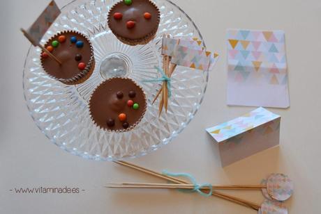 candy bar triangles en rosa y verde