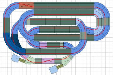 Montaje nº 90. Circuito con 2 cajones del pack cron rally.