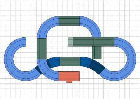 Montaje nº 95. Circuito Nº 1000. Laberinto simétrico con 2 cruces de 5 alturas.