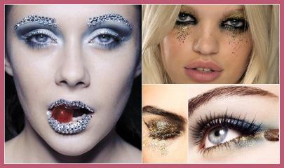 Maquillaje Glitter para noches de fiesta. Tendencias 2012 2 Maquillaje Glitter, carnaval 2014