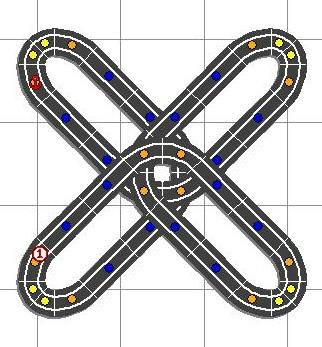 Montajes de slot. Nº 11. Circuito flor de 8 pétalos y otros con mucha simetría.