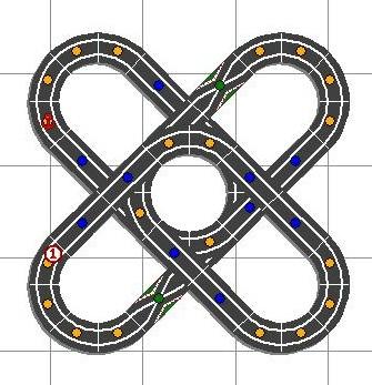 Montajes de slot. Nº 11. Circuito flor de 8 pétalos y otros con mucha simetría.