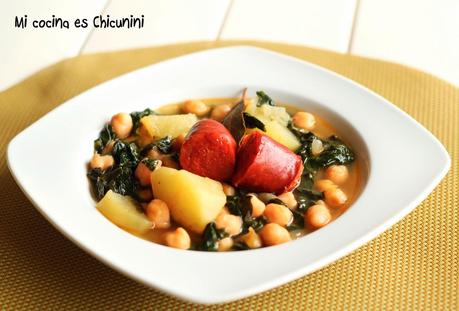 Garbanzos con acelgas en olla GM y tradicional