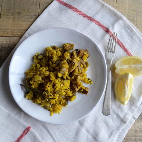 ARROZ CON SETAS Y SECRETO IBERICO