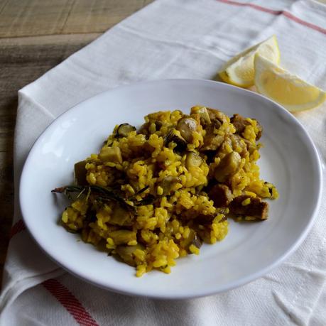 ARROZ CON SETAS Y SECRETO IBERICO