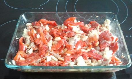 Aliño de pimientos asados con frutos secos