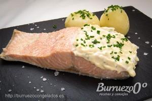 Salmon con salsa tartara de burruezo congelados