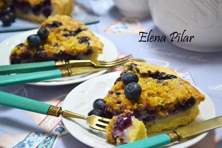Pie cremoso de arándanos