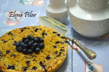 Pie cremoso de arándanos