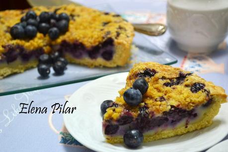 Pie cremoso de arándanos
