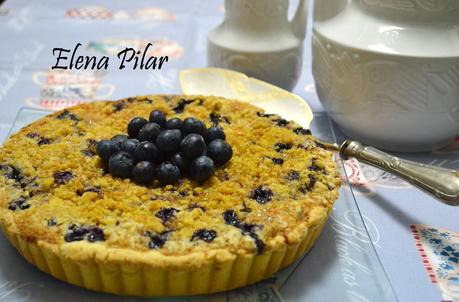 Pie cremoso de arándanos