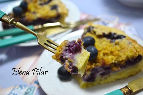 Pie cremoso de arándanos