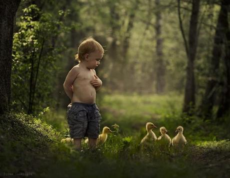 Mágicas fotografías de niños y animales
