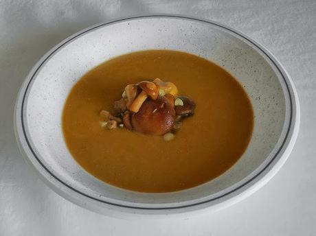 Crema de lentejas con setas