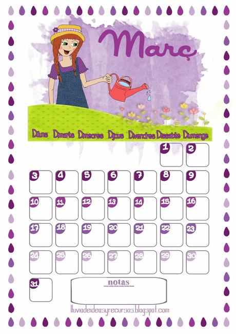 Descargables: Calendario de marzo