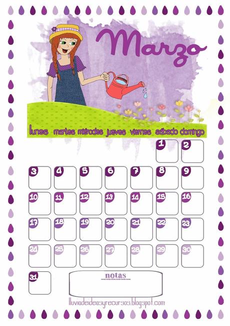 Descargables: Calendario de marzo