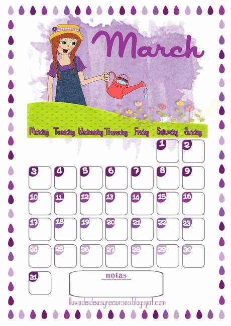 Descargables: Calendario de marzo