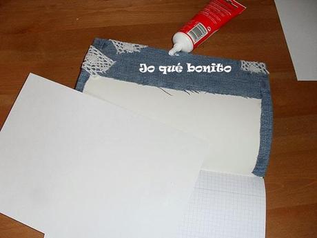 Cuaderno forrado con tela vaquera