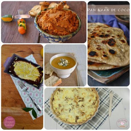 Platos del tercer menú vegetariano con recetas de otros blogs.