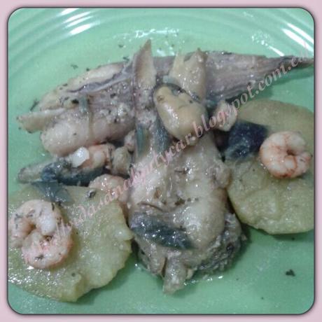 Colas de rape con patatas