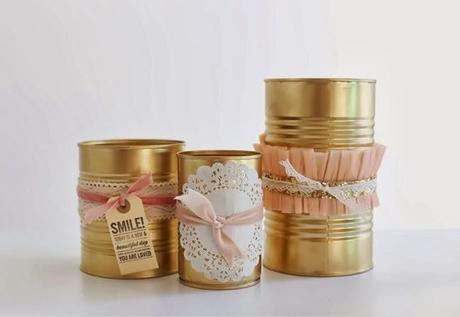 DIY....MACETAS DORADAS CON LATAS