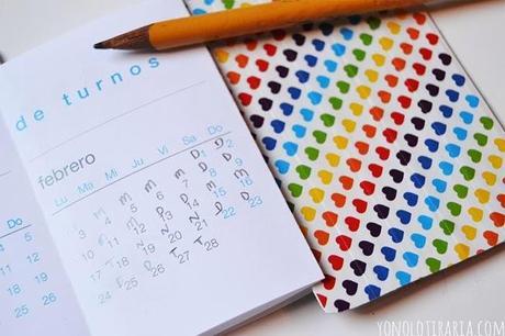 Agenda de bolsillo con Washi