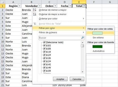 filtros en excel 14 Filtros Automáticos en Excel