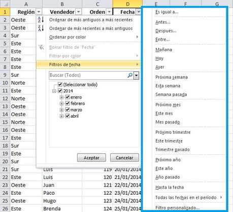 filtros en excel 12 Filtros Automáticos en Excel