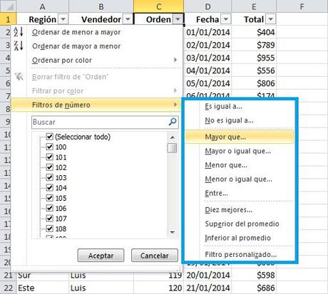 filtros en excel 11 Filtros Automáticos en Excel