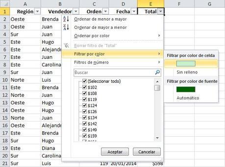 filtros en excel 14 Filtros Automáticos en Excel