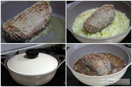 Rabillo de ternera guisado en vino. Receta